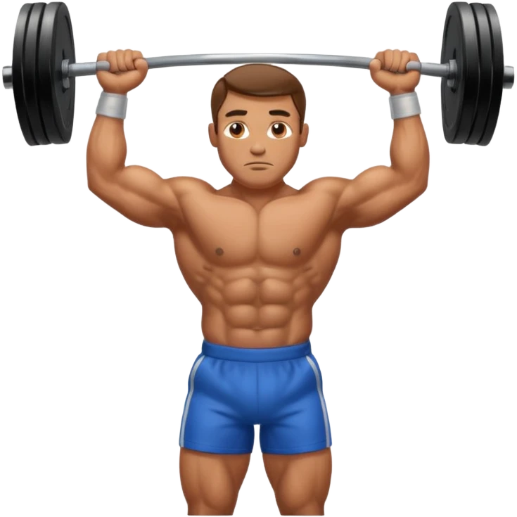a man without clothes weightlifting emoji