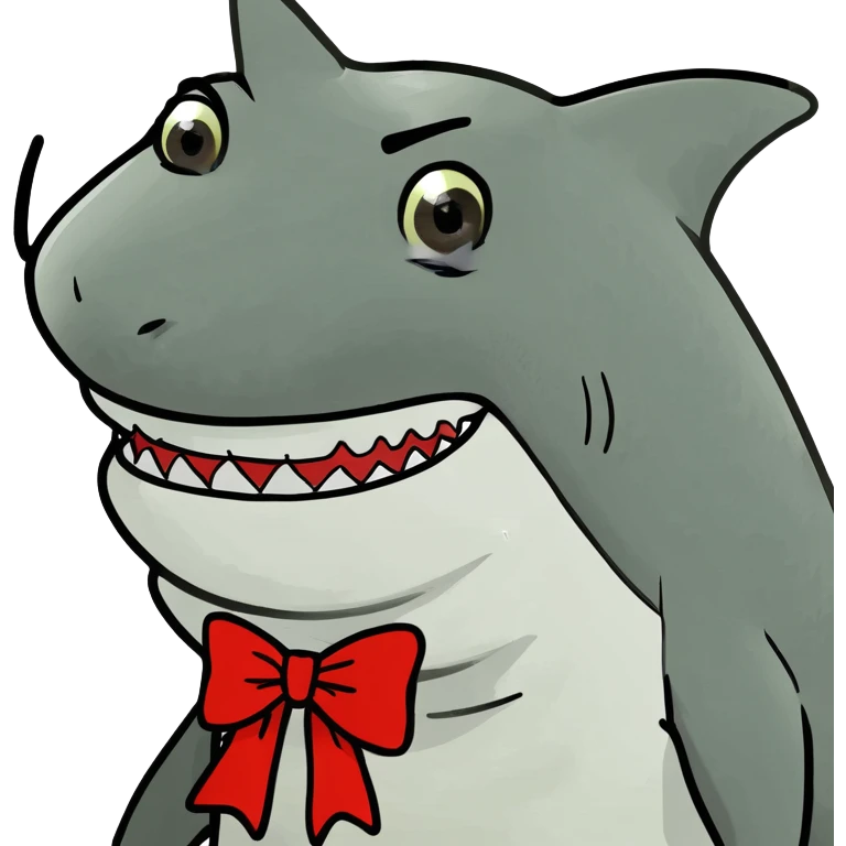 shark with bow emoji