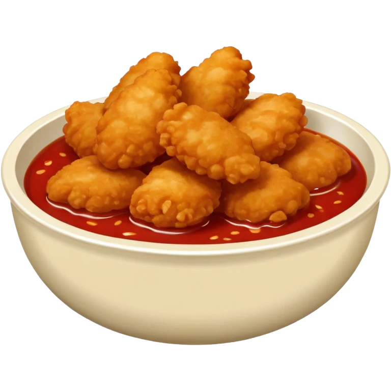 bowl of sauced chicken nuggies emoji