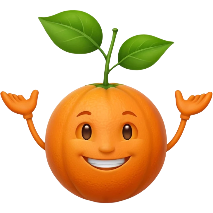 Muscle Orange Fruit Character emoji