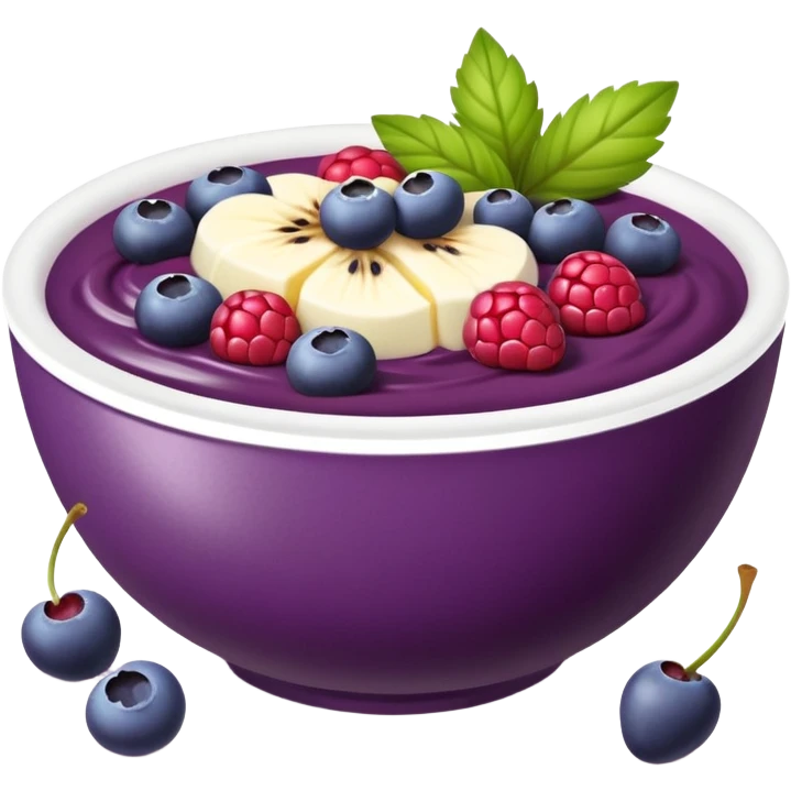 Açaí bowl with berries emoji