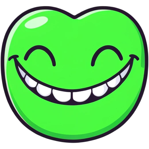 smiling teeth with green braces emoji