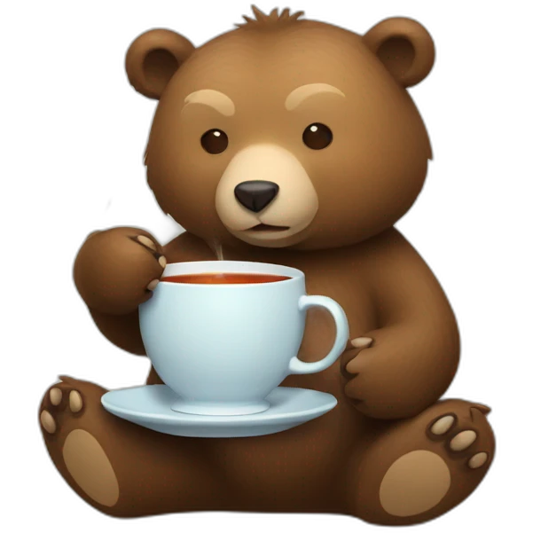 Bear drinking tea emoji
