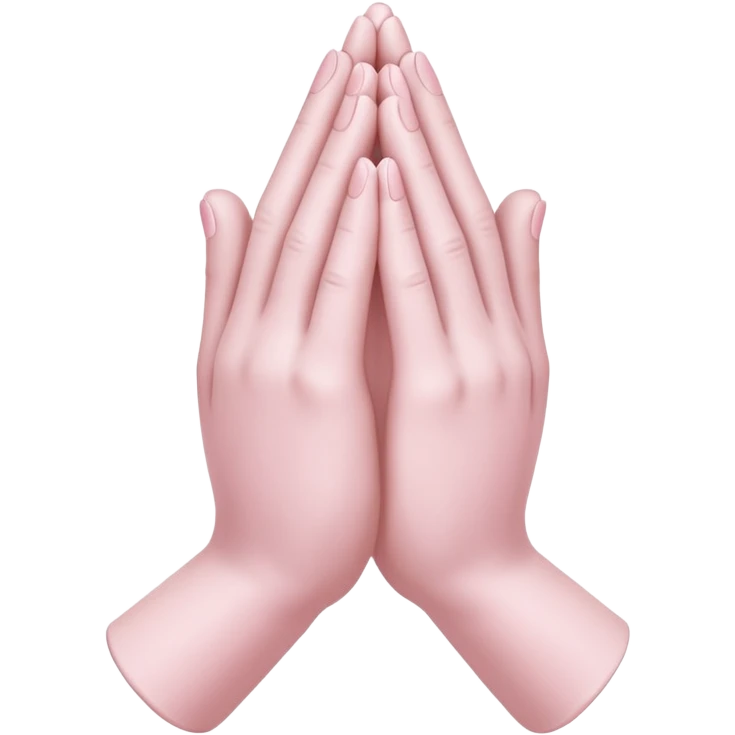 Light pink and white praying hands emoji