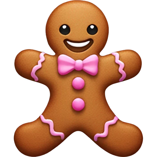 Cute gingerbread man some some pink emoji