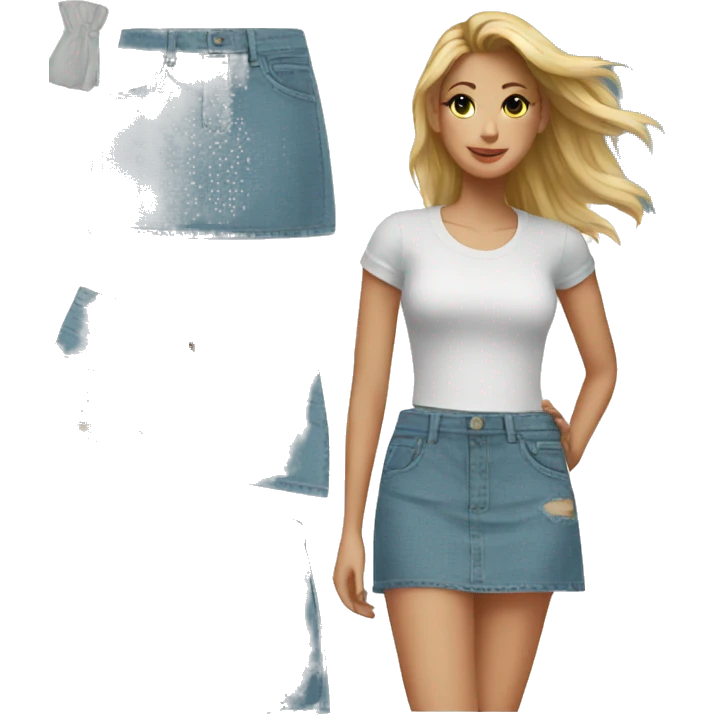 Mini denim skirt emoji