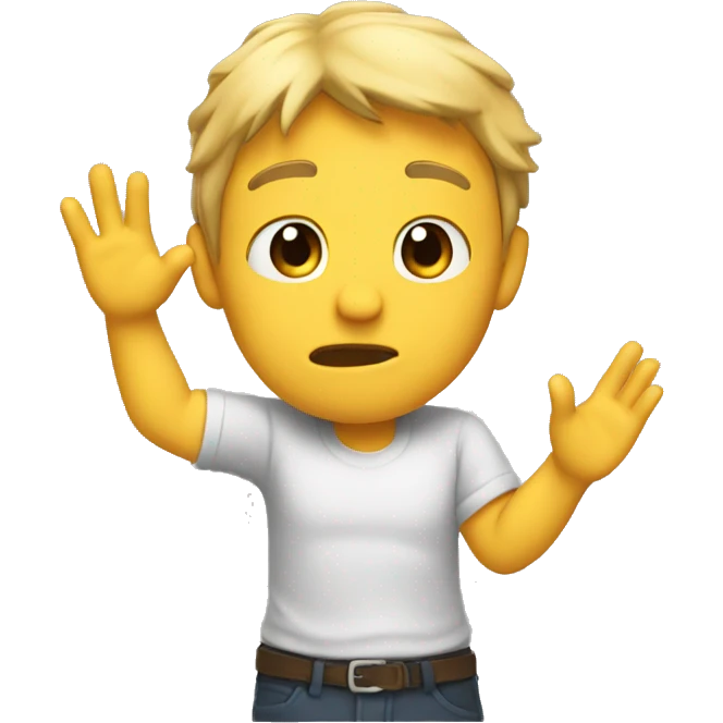 A character trying to convey using hands  emoji