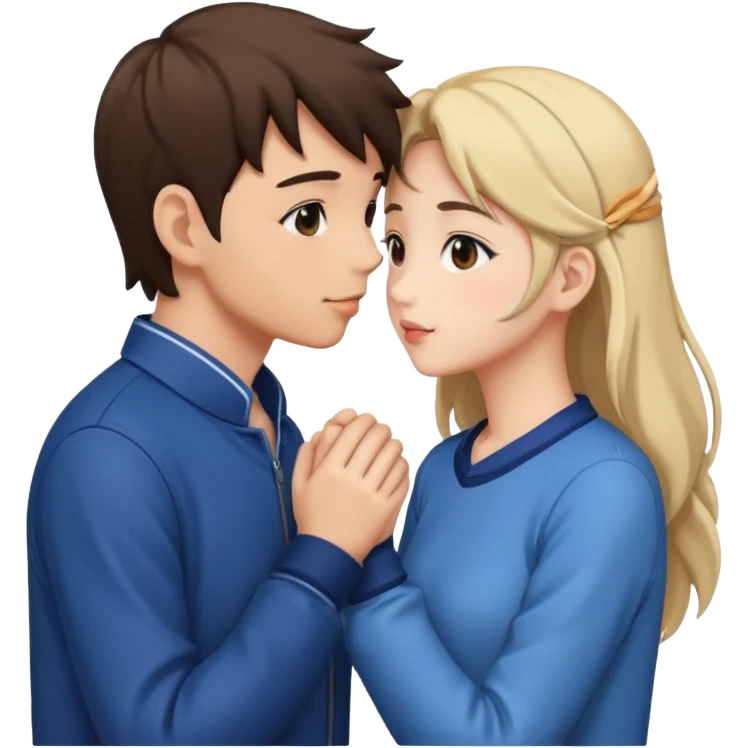 beautiful romantic anime kiss couple emoji