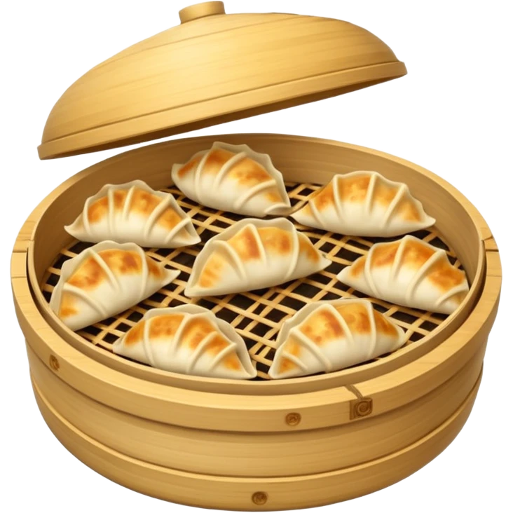 gyoza in bamboo steamer emoji