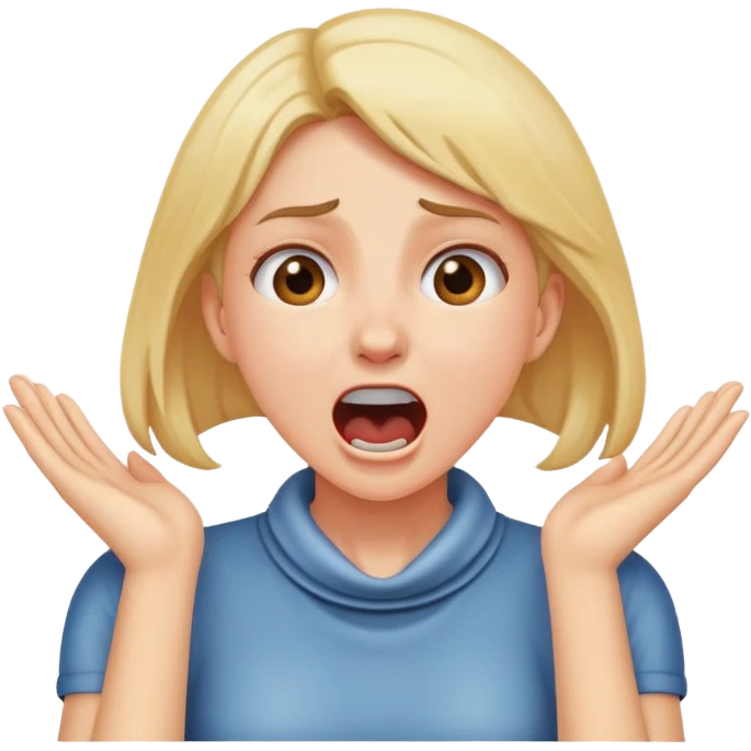 girl putting her hands on her neck screaming  emoji