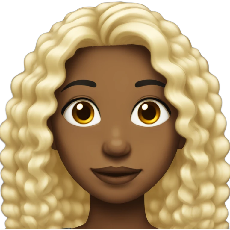 Amiyah with long curly black hair emoji