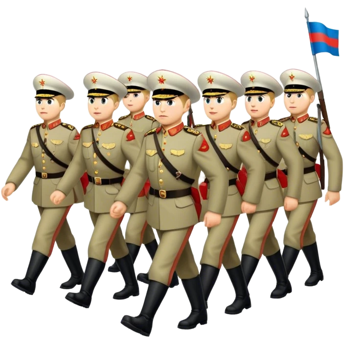 big modern Russian army marching, photorealistic emoji
