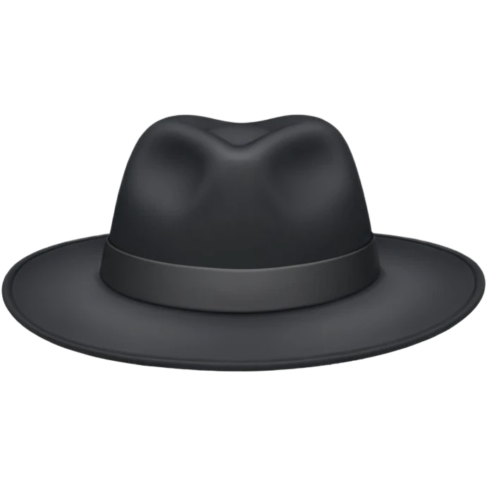 a single black hat emoji