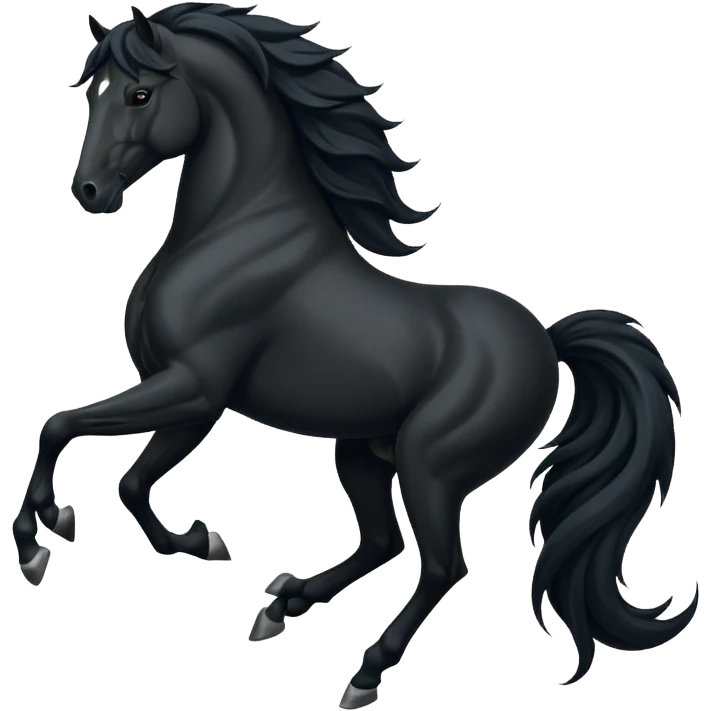 Black full horse two legs up emojis  emoji