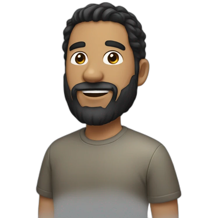 25 years old man with black hair and beard emoji