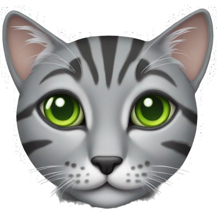 grey tabby with green eyes emoji