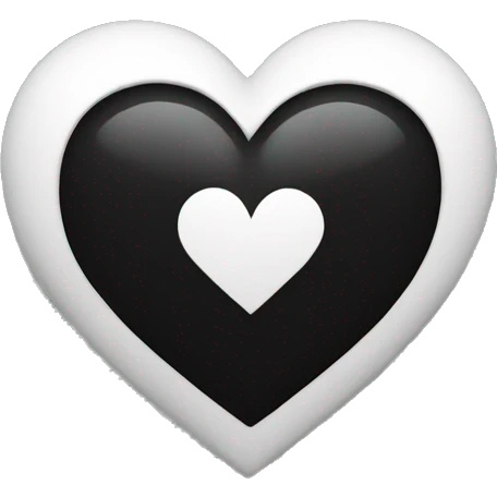 Half white half black heart emoji