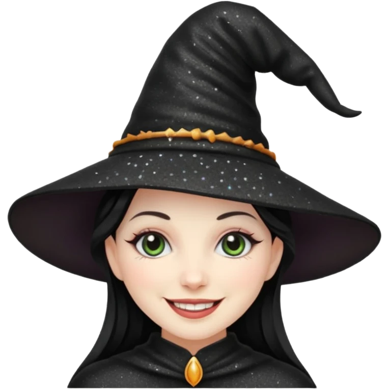 black glitter hat witch emoji