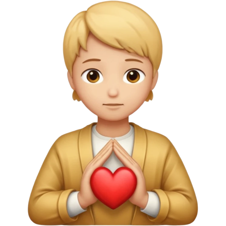 hands folded in prayer, heart of gold emoji
