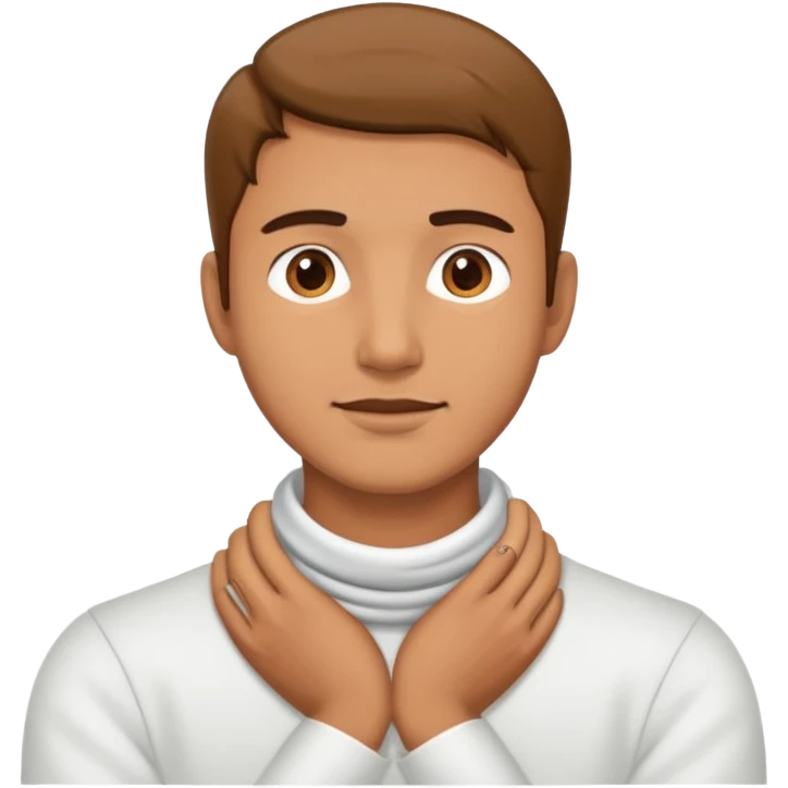 man with his hands around his neck  emoji