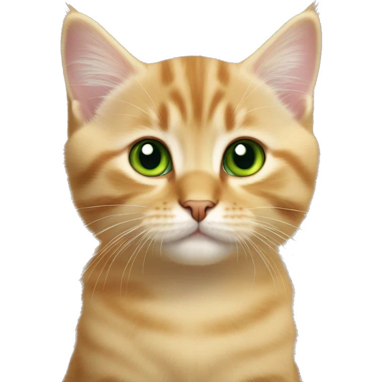 golden scottish straight kitten, green eyes emoji