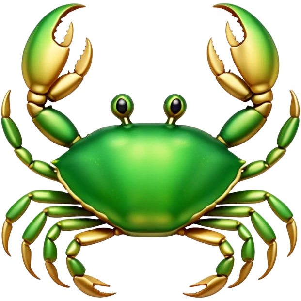 Cute green and gold crab pendant  emoji