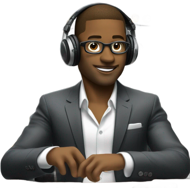 Business suit DJ emoji