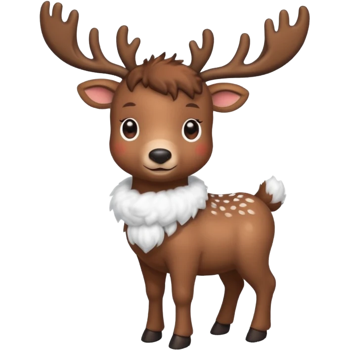 reindeer baby  cute, full bodysnow emoji