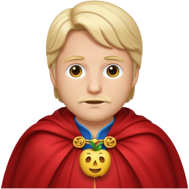 Hauru in his flowing cape as an apple style emoji emoji