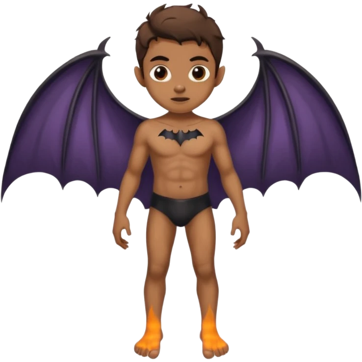 barefoot horror with a bat make completely brown with no shirt  emoji