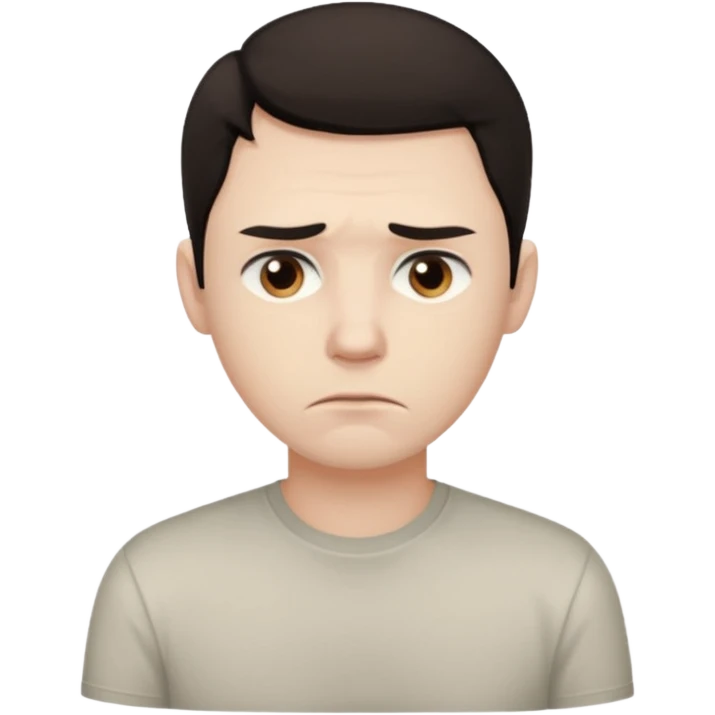 Sad man dark hair emoji