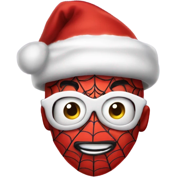 Spiderman with a Santa hat on emoji