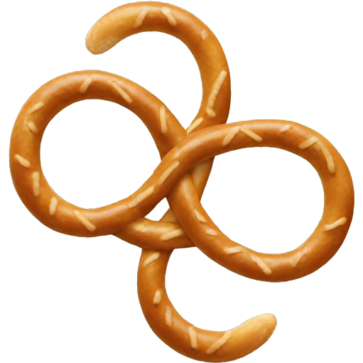 Pretzel that is made of 1 large circle and two small circles emoji