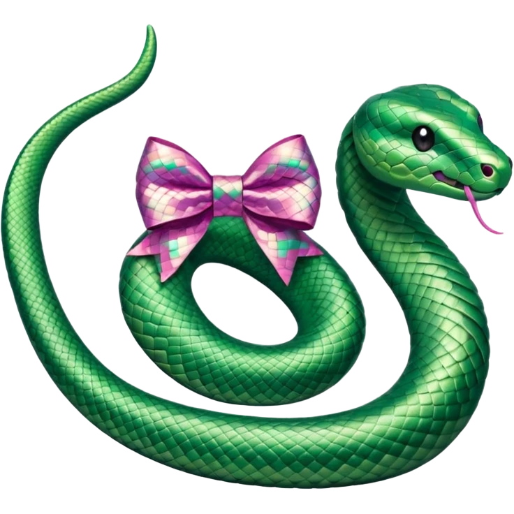 snake with pookie bow emoji