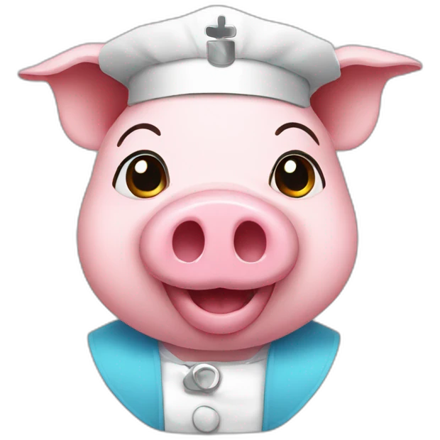 pig with nurse hat emoji