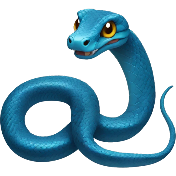 Blue viper snake emoji