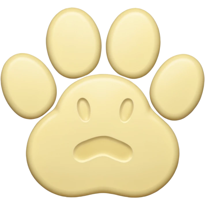 a pale pastel yellow pawprint emoji