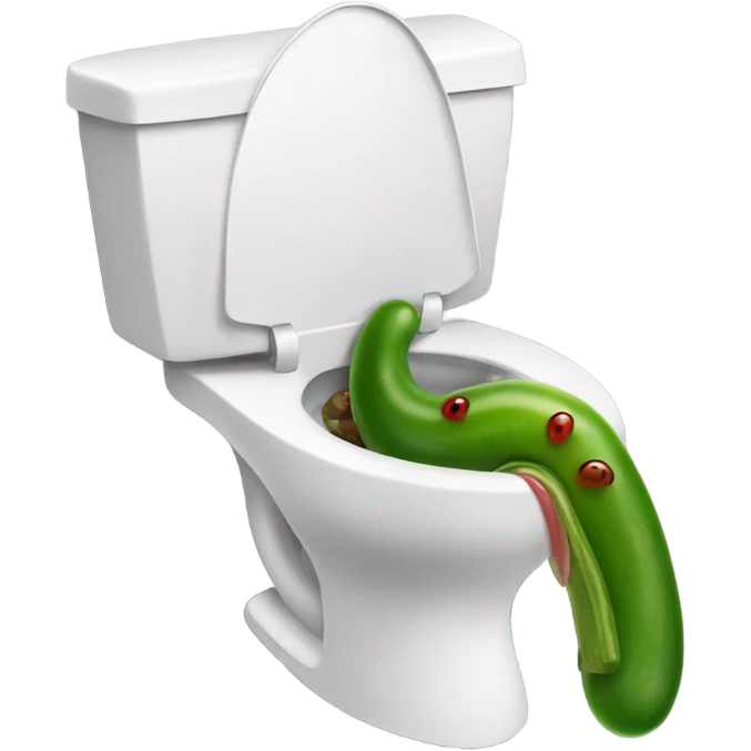 Skibidi Toilet eating a pickle emoji