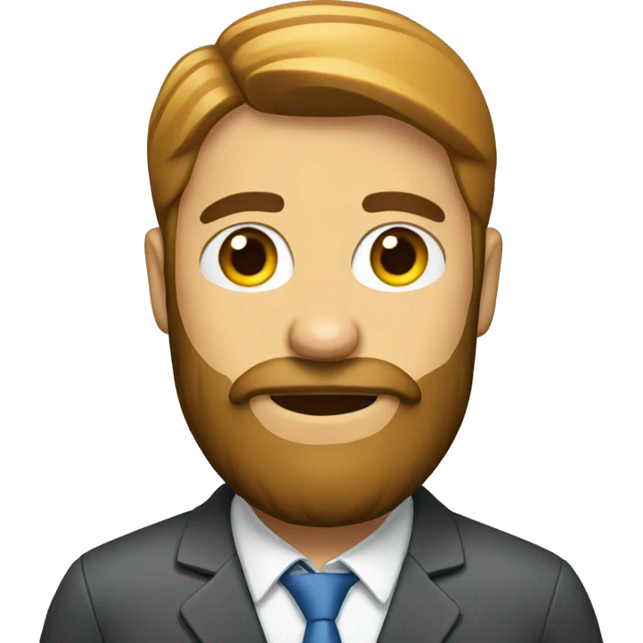 Man with a beard in a work suit emoji