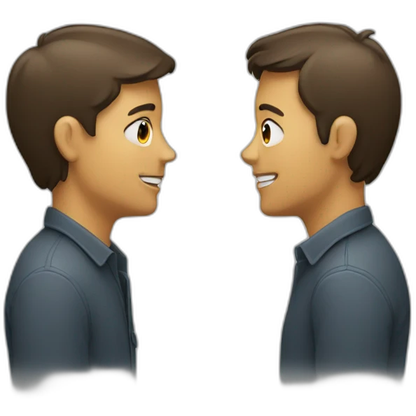 Two people talking face to face emoji