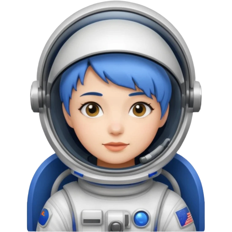 Female astronaut with short blue hair emoji