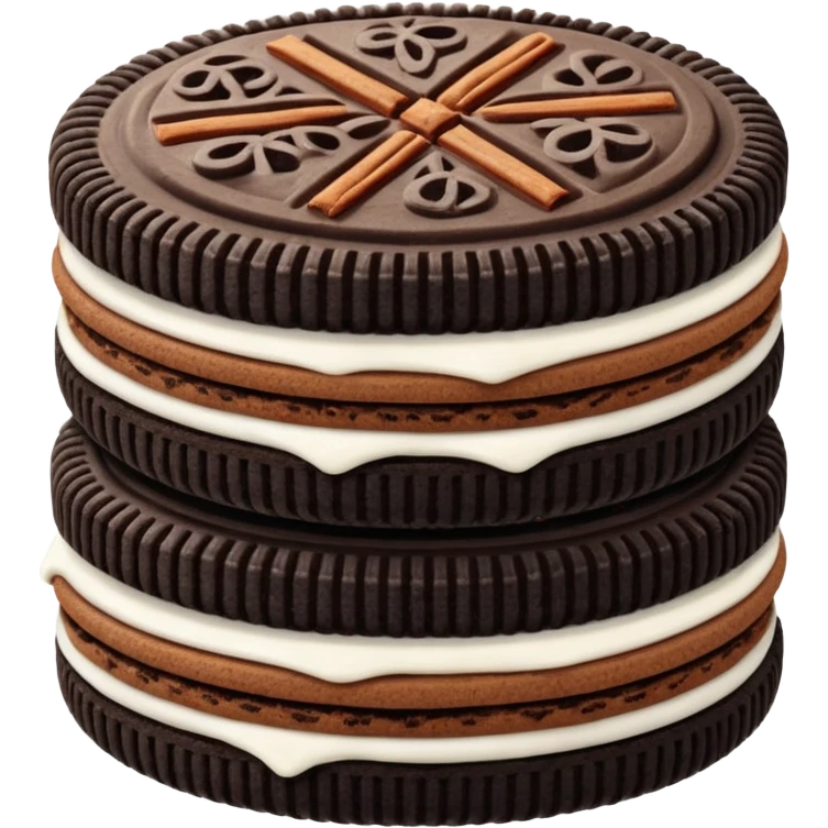 Chocolate cinnamon cream Oreos emoji