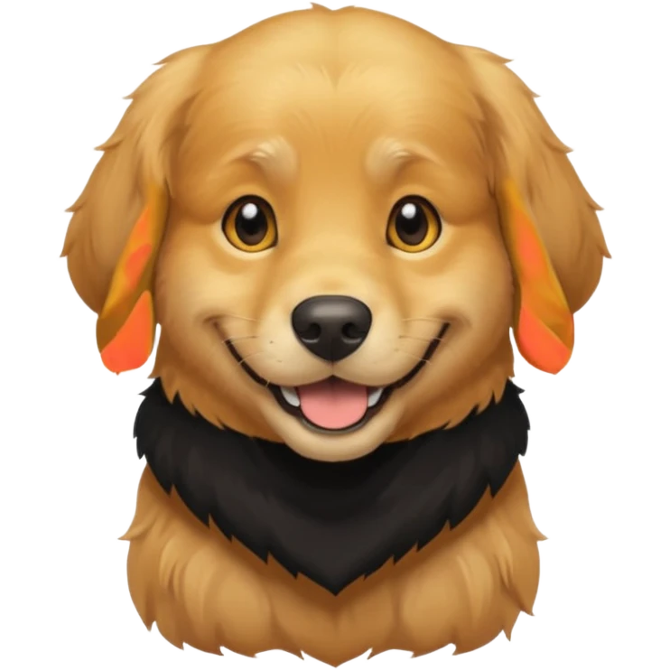 golden retriever wearing a black shirt emoji