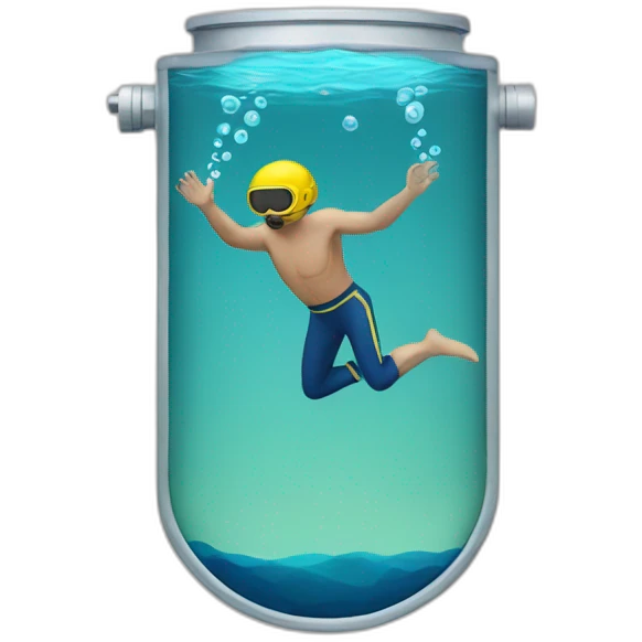 A man diving with double tanks emoji