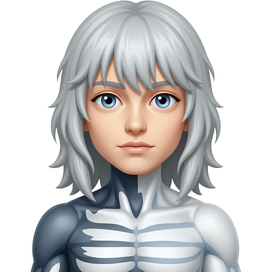 Un monstre nommé scp-067 il a des cheveux un peu long et il est gris et blanc emoji