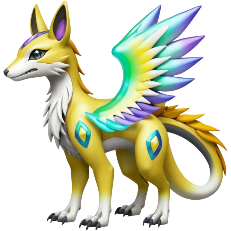 Meloetta-Vernid-Renamon-Lombax-Sergal-Pokémon-Digimon-Fakémon-fusion-hybrid-creature emoji