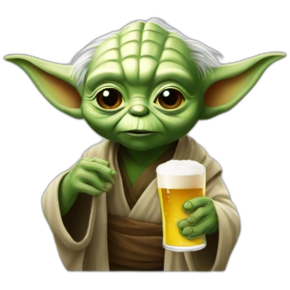 yoda drink beer emoji