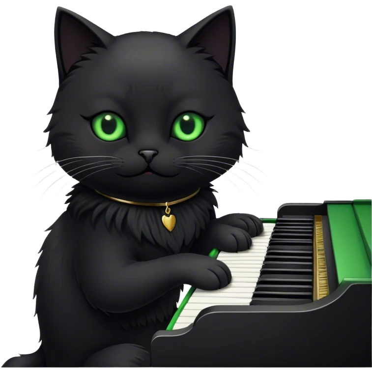 gothic cat playing piano emoji