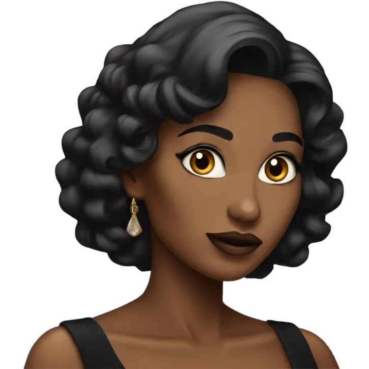 sultry elegance in black dress emoji