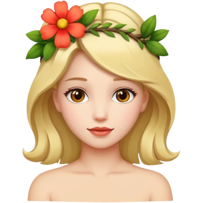 beautiful girl with flower in hair emoji